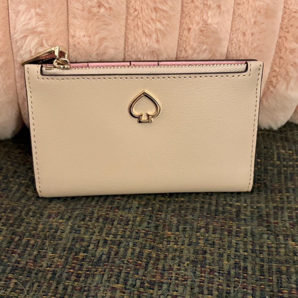 Kate Spade Cream Wallet with Gold Accent